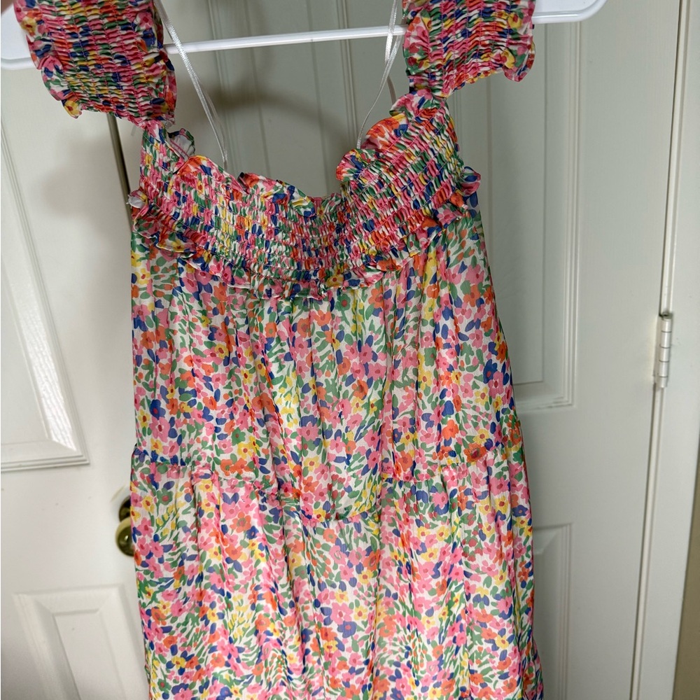 Amanda Uprichard‎ Multicolor Floral off the shoulder maxi Dress Size Small - Picture 4 of 4